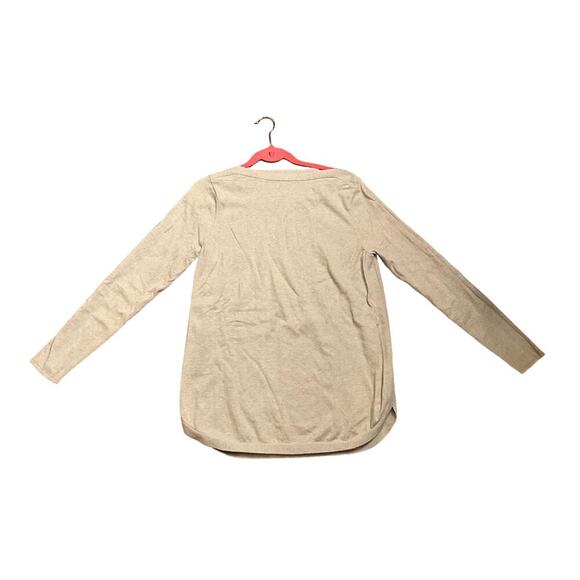 Orvis Boat Neck Top Long Sleeve Cashmere Silk Blend Beige Womens Size Medium - Picture 1 of 4